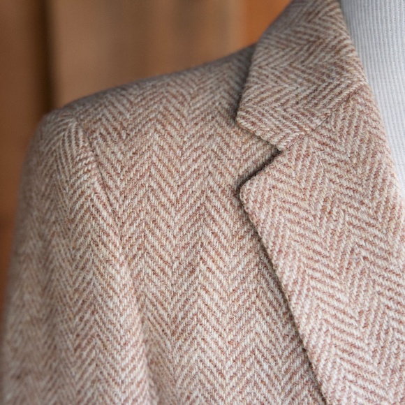 Vintage Saint Laurie 100% Wool Herringbone Blazer Made In USA Woman's S - Picture 4 of 16